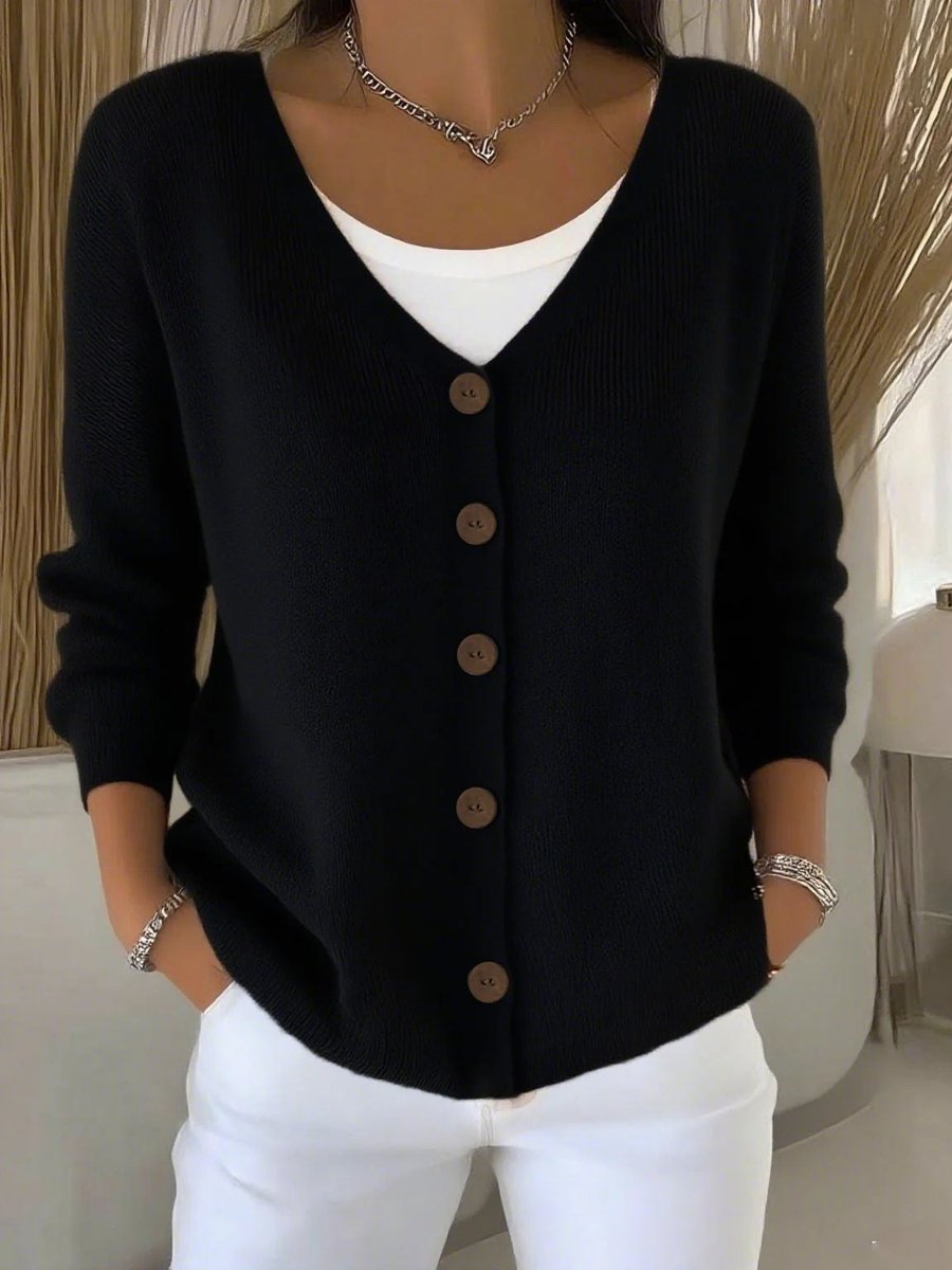 Camila | Elegant Button-Front Knit Cardigan - Solfae