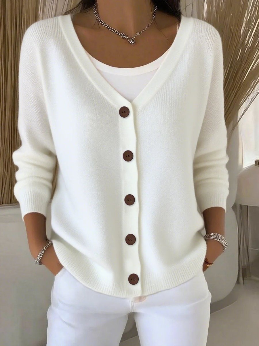 Camila | Elegant Button-Front Knit Cardigan - Solfae