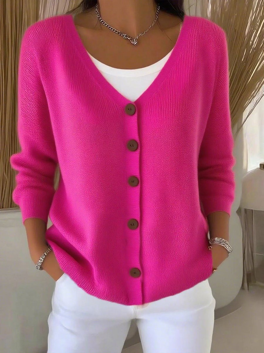 Camila | Elegant Button-Front Knit Cardigan - Solfae