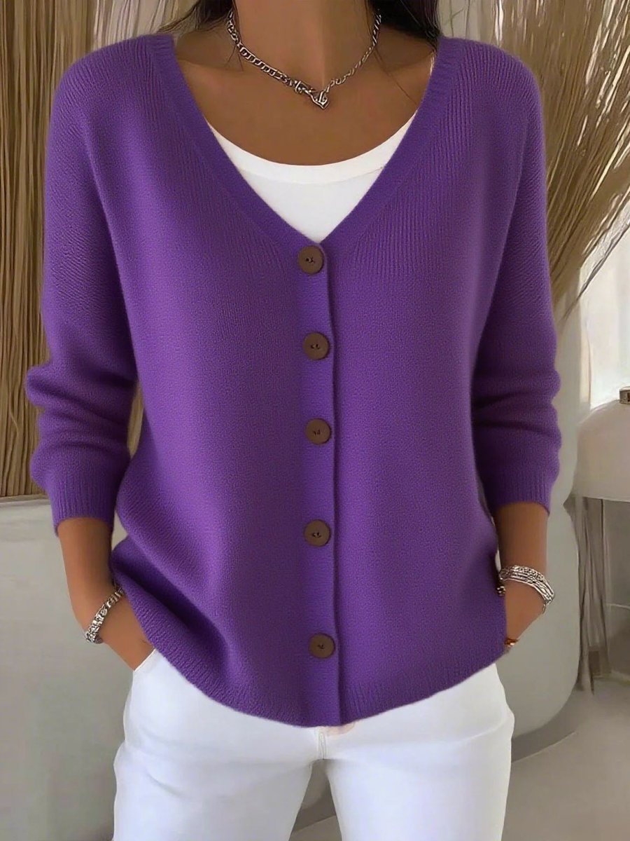 Camila | Elegant Button-Front Knit Cardigan - Solfae