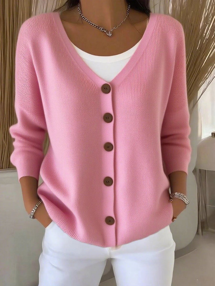 Camila | Elegant Button-Front Knit Cardigan - Solfae