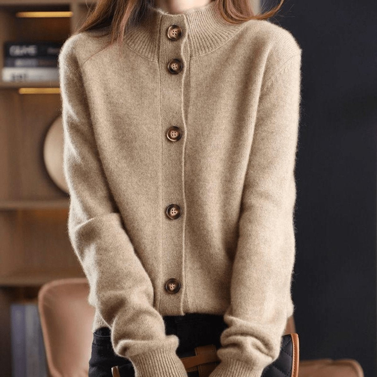 Camila | Elegant Cashmere Knit Cardigan - Solfae
