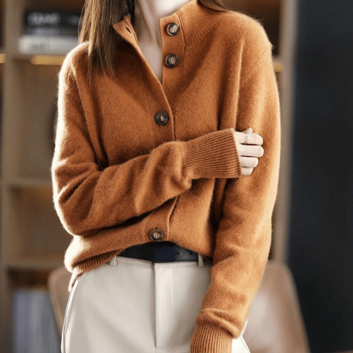 Camila | Elegant Cashmere Knit Cardigan - Solfae