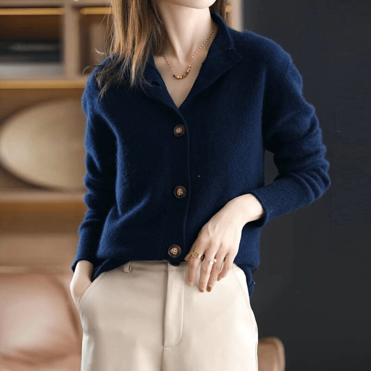 Camila | Elegant Cashmere Knit Cardigan - Solfae