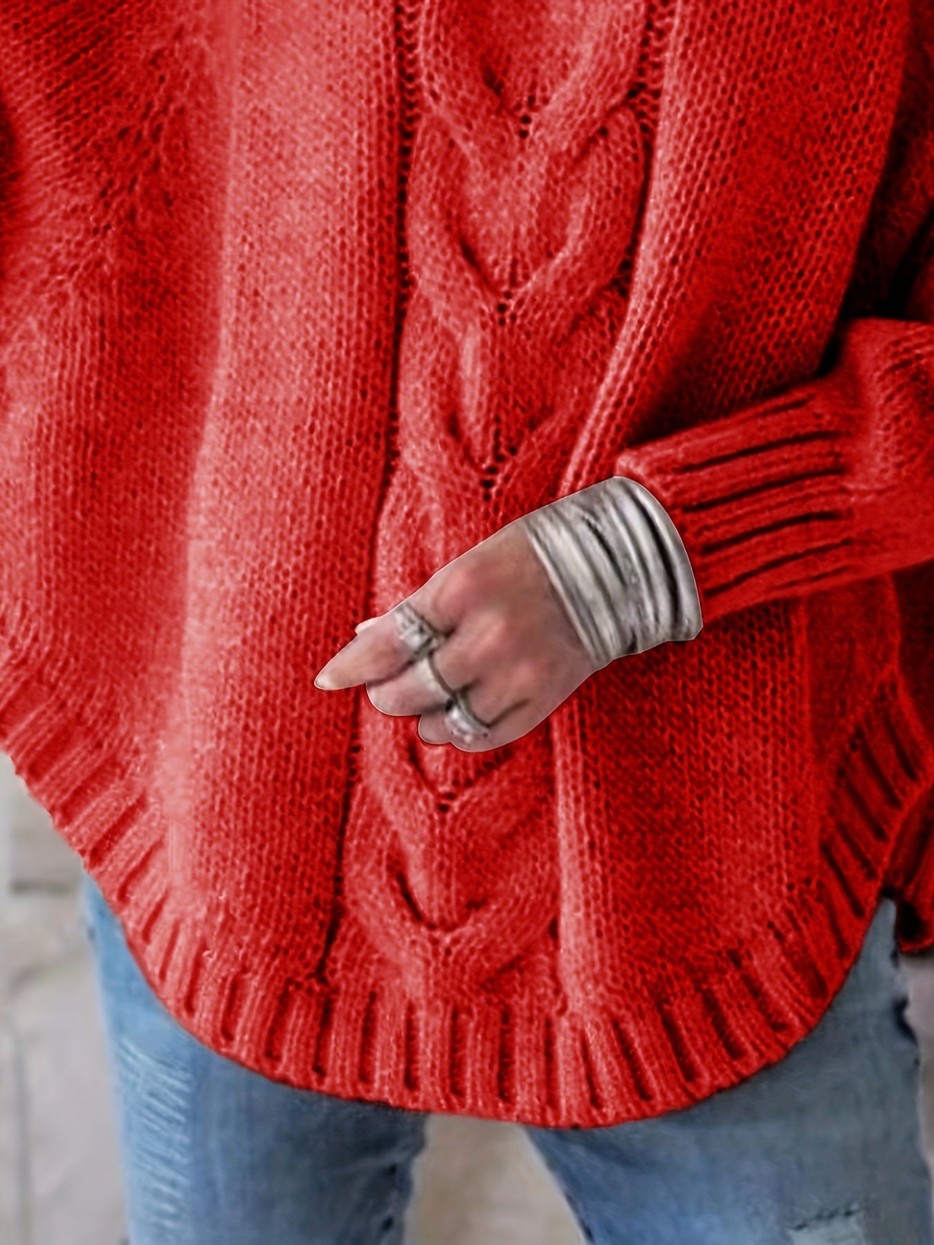 Christina | Elegant Cable-Knit High-Neck Sweater - Solfae