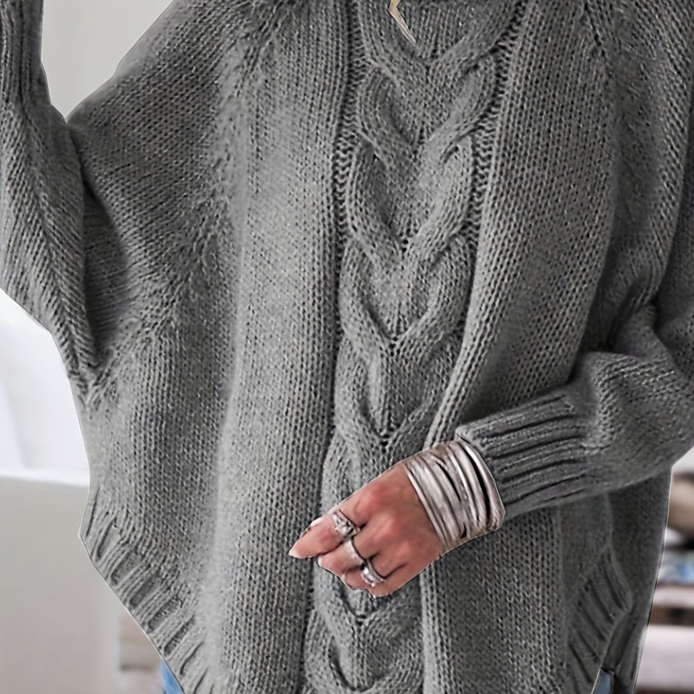 Christina | Elegant Cable-Knit High-Neck Sweater - Solfae