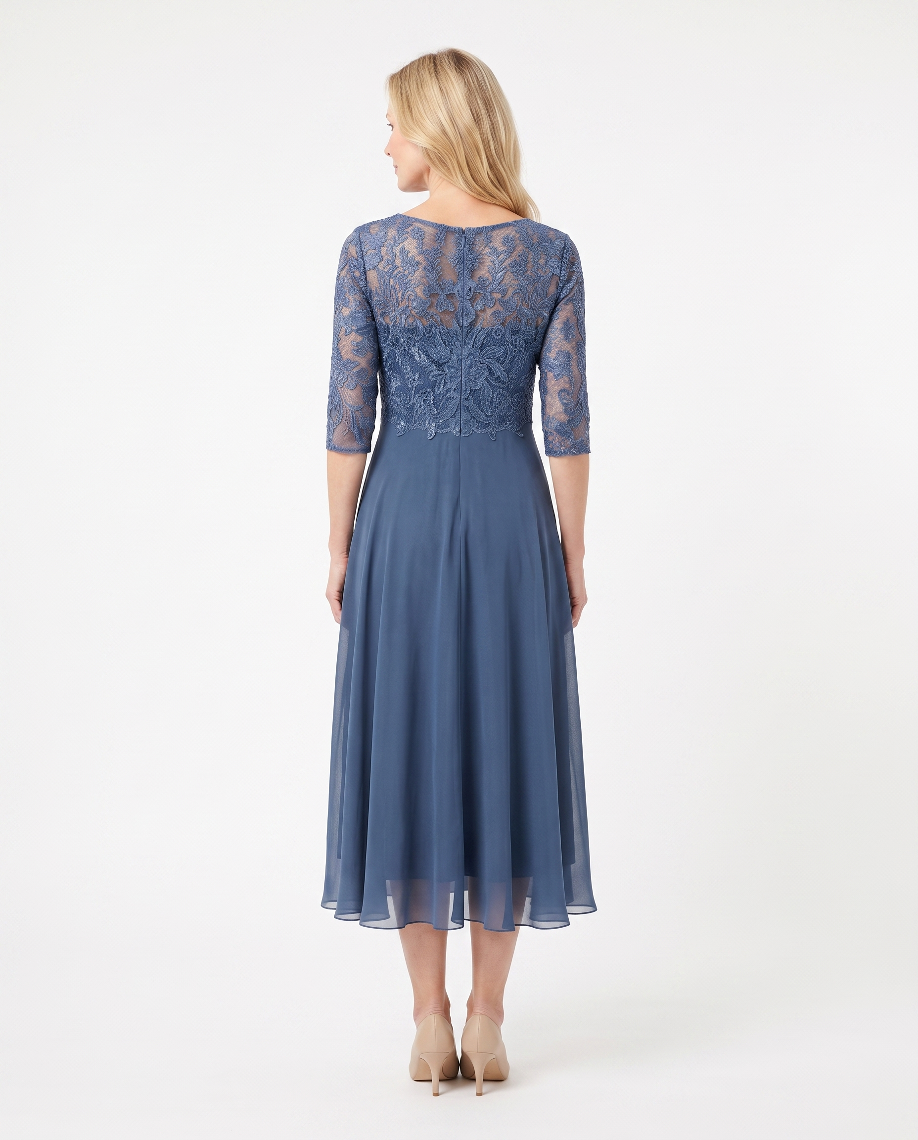 Christina | Elegant Chiffon Midi Dress - Solfae