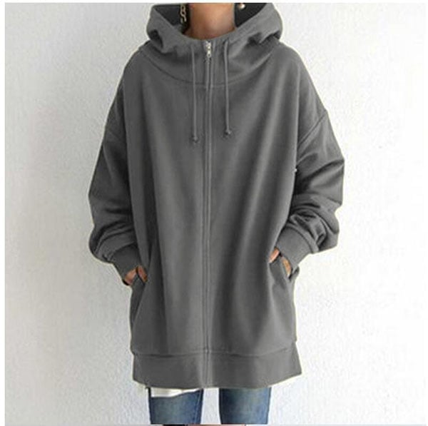 Christina | Elegant Hooded Zip Cardigan - Solfae