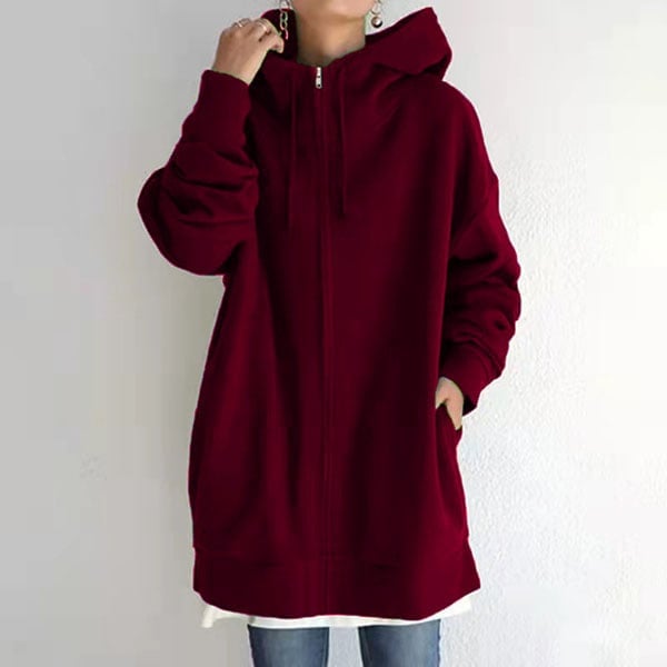 Christina | Elegant Hooded Zip Cardigan - Solfae