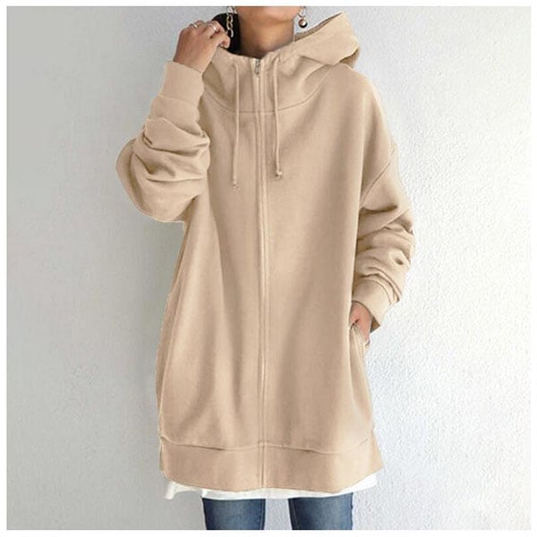 Christina | Elegant Hooded Zip Cardigan - Solfae