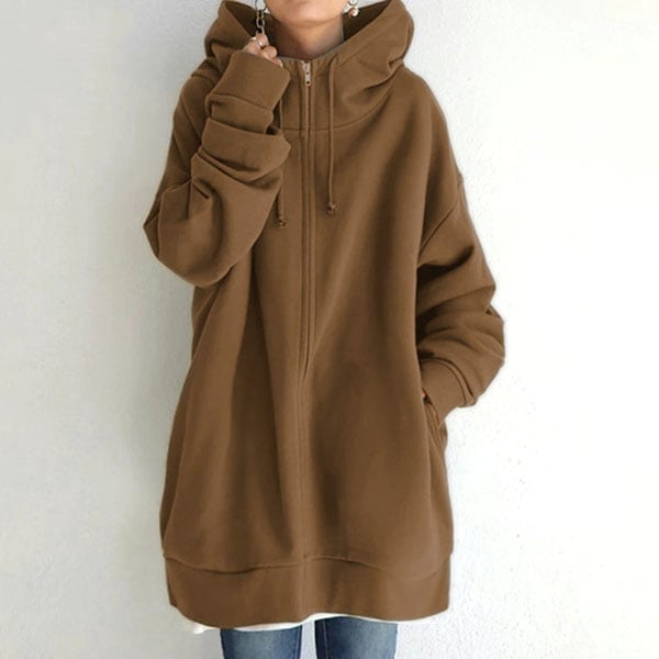 Christina | Elegant Hooded Zip Cardigan - Solfae