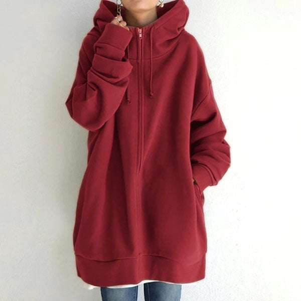 Christina | Elegant Hooded Zip Cardigan - Solfae
