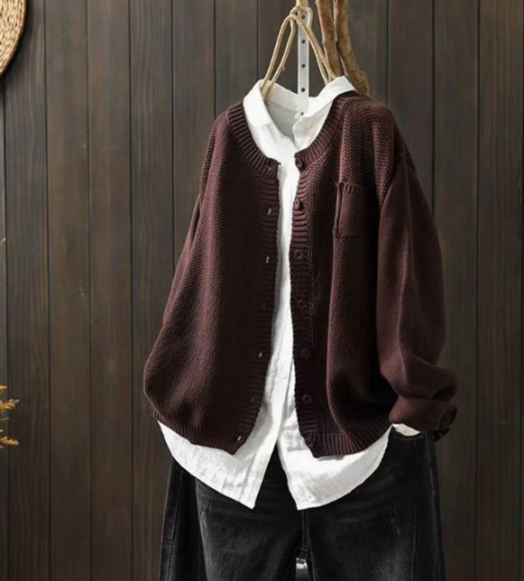 Christina | Elegant Oversized Chunky Cardigan - Solfae