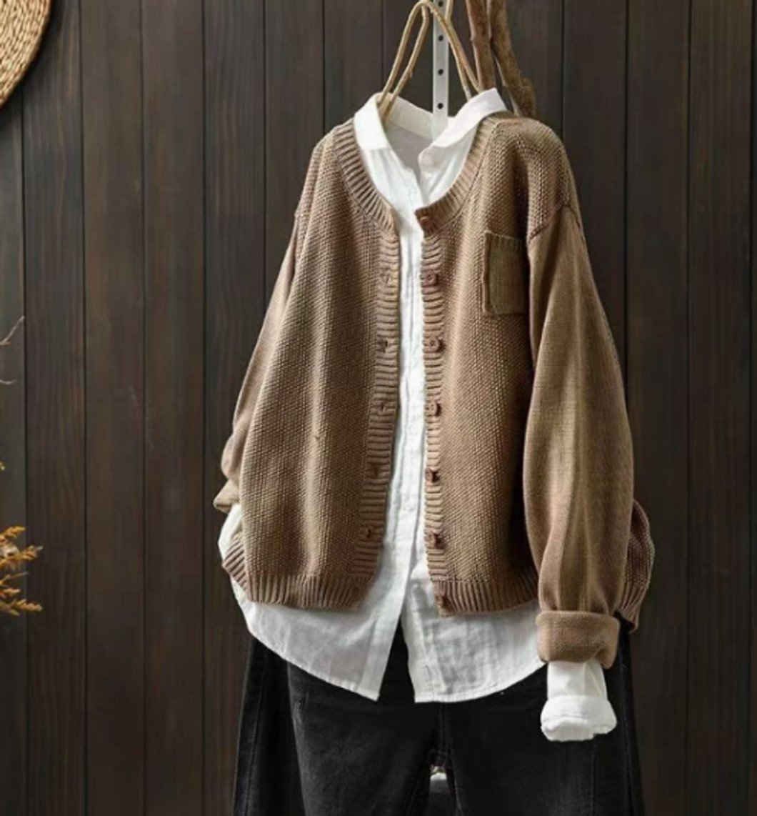 Christina | Elegant Oversized Chunky Cardigan - Solfae