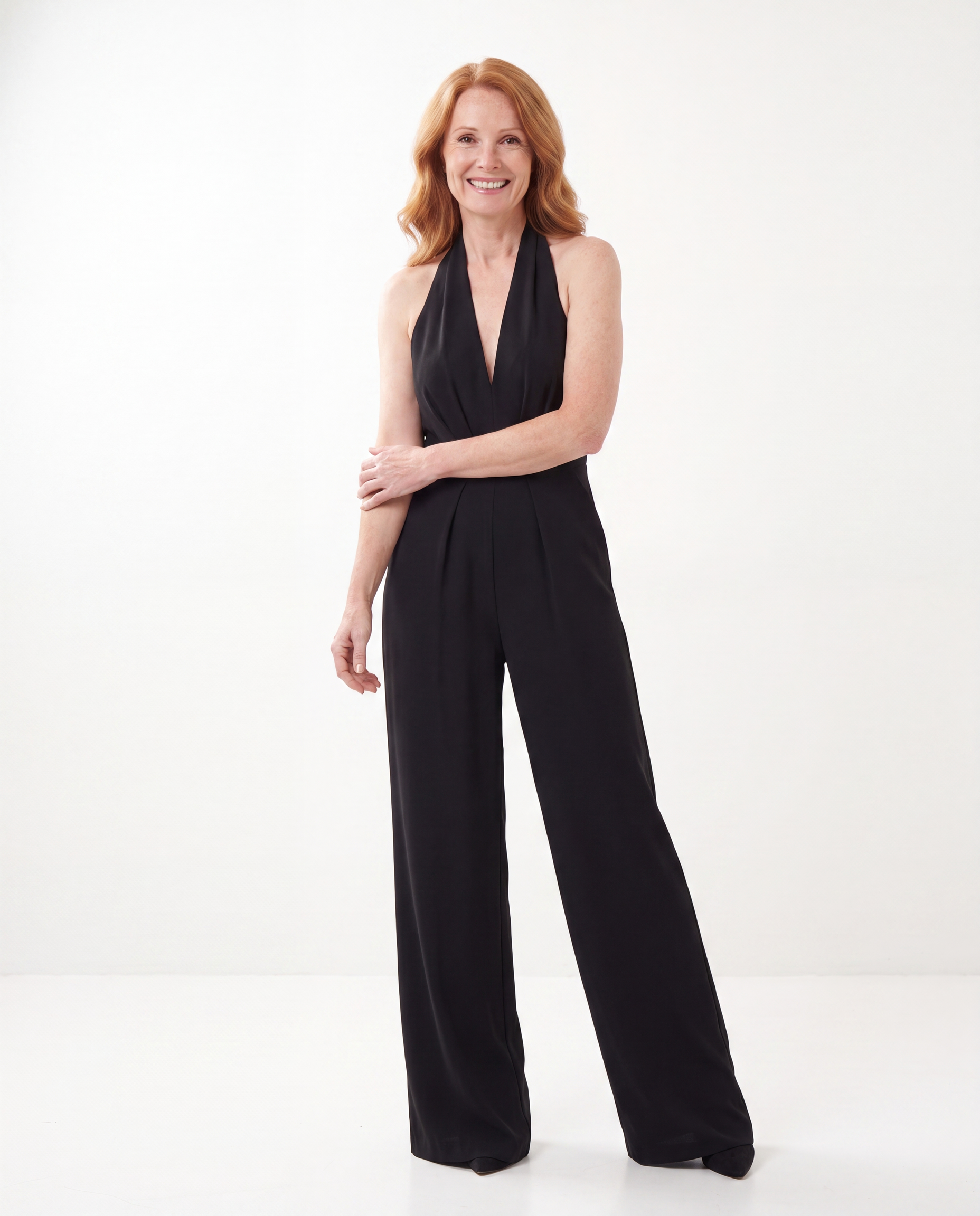 Christina | Flattering Halter Wide-Leg Jumpsuit - Solfae