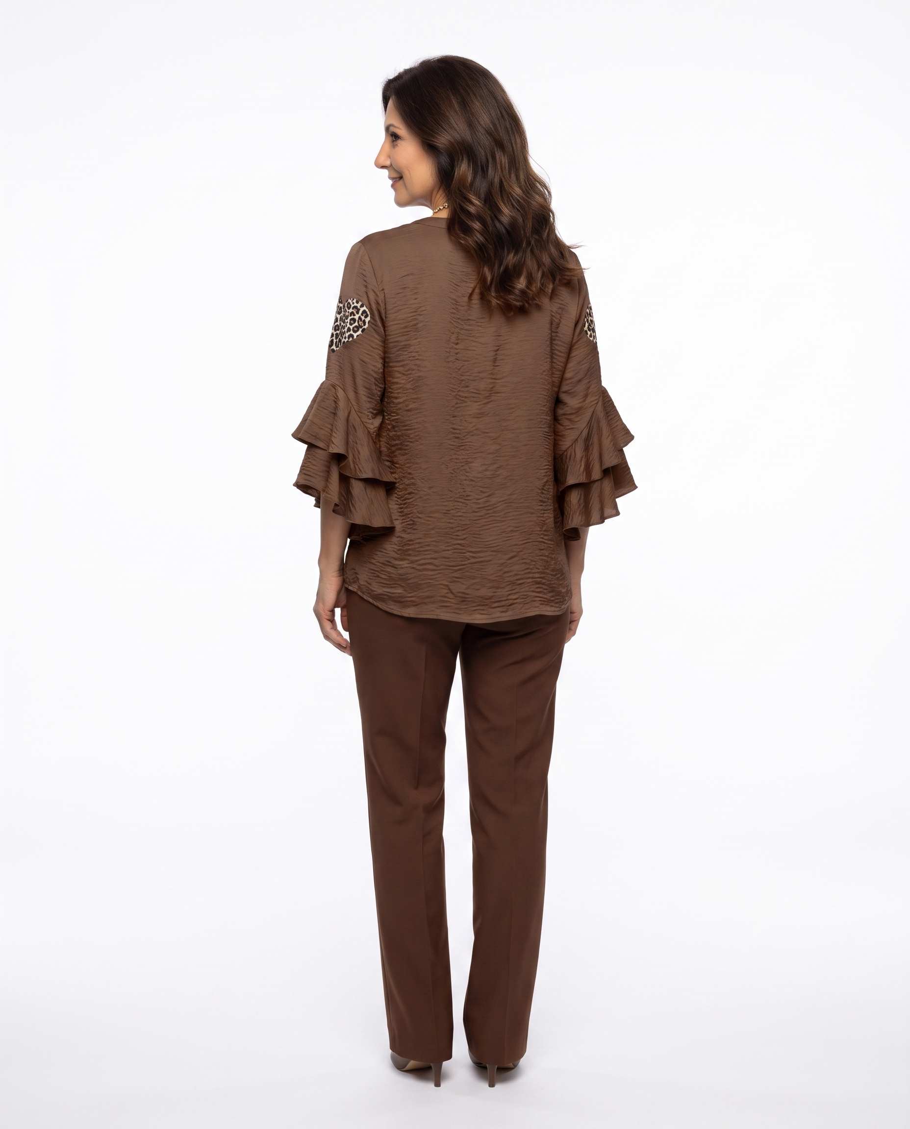 Christina | Stylish Leopard Heart Blouse - Solfae