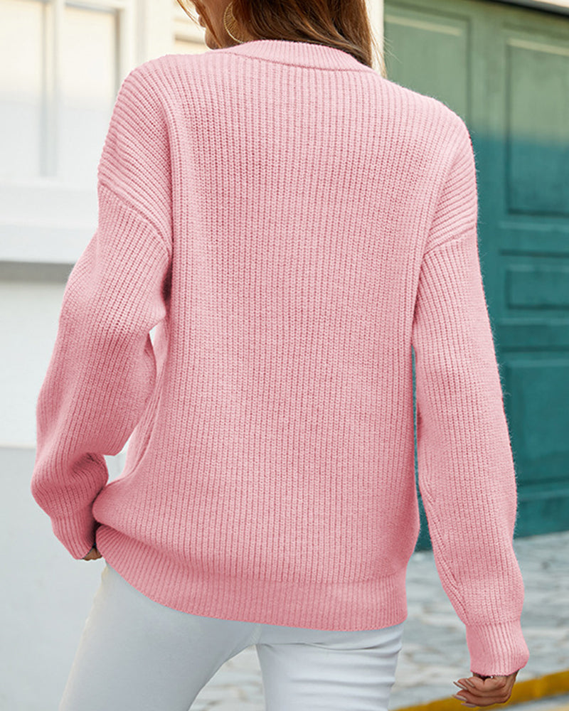 Christine | Elegant Button Knit Sweater - Solfae