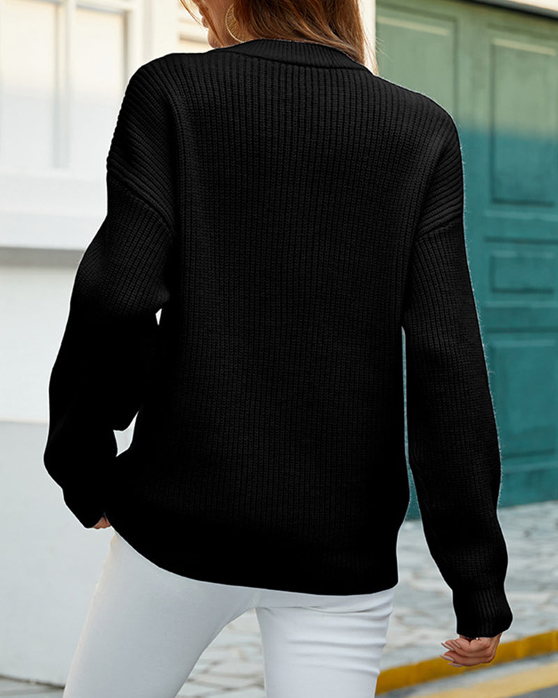 Christine | Elegant Button Knit Sweater - Solfae