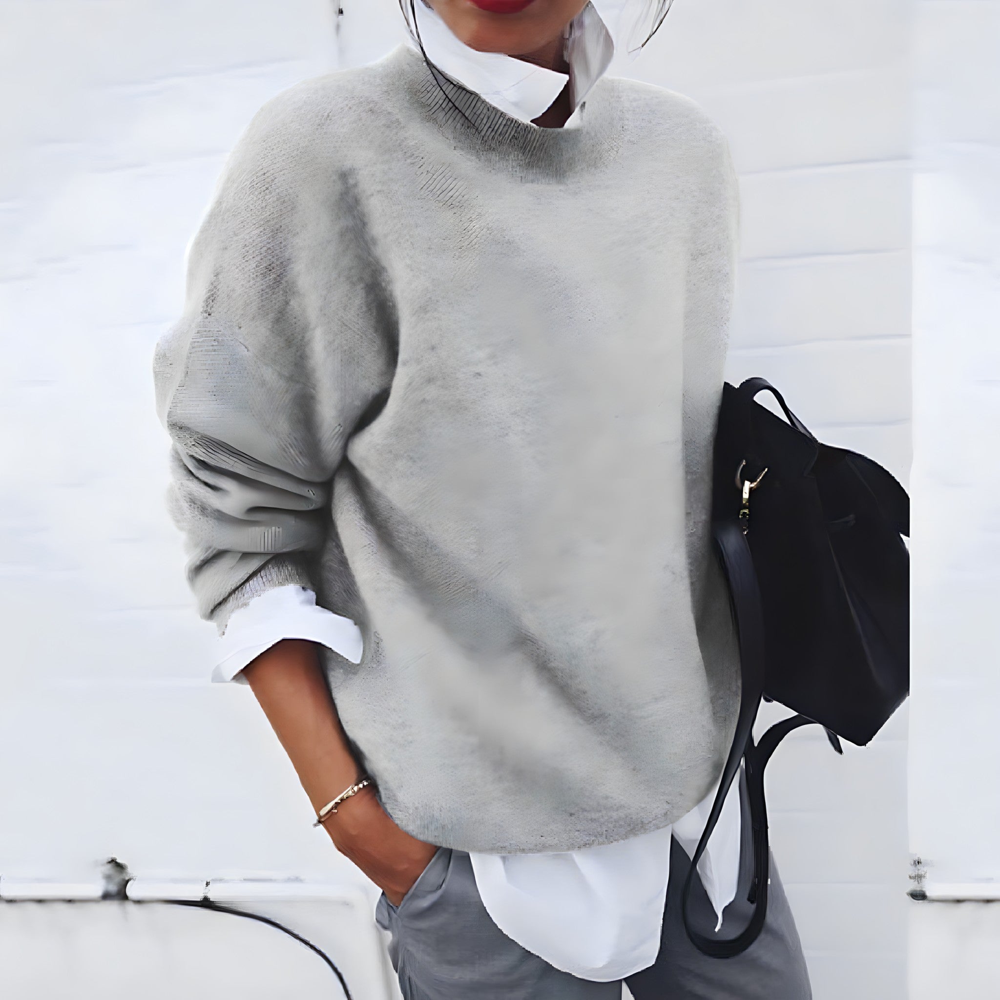 Christine | Elegant Cashmere Crewneck Sweater - Solfae
