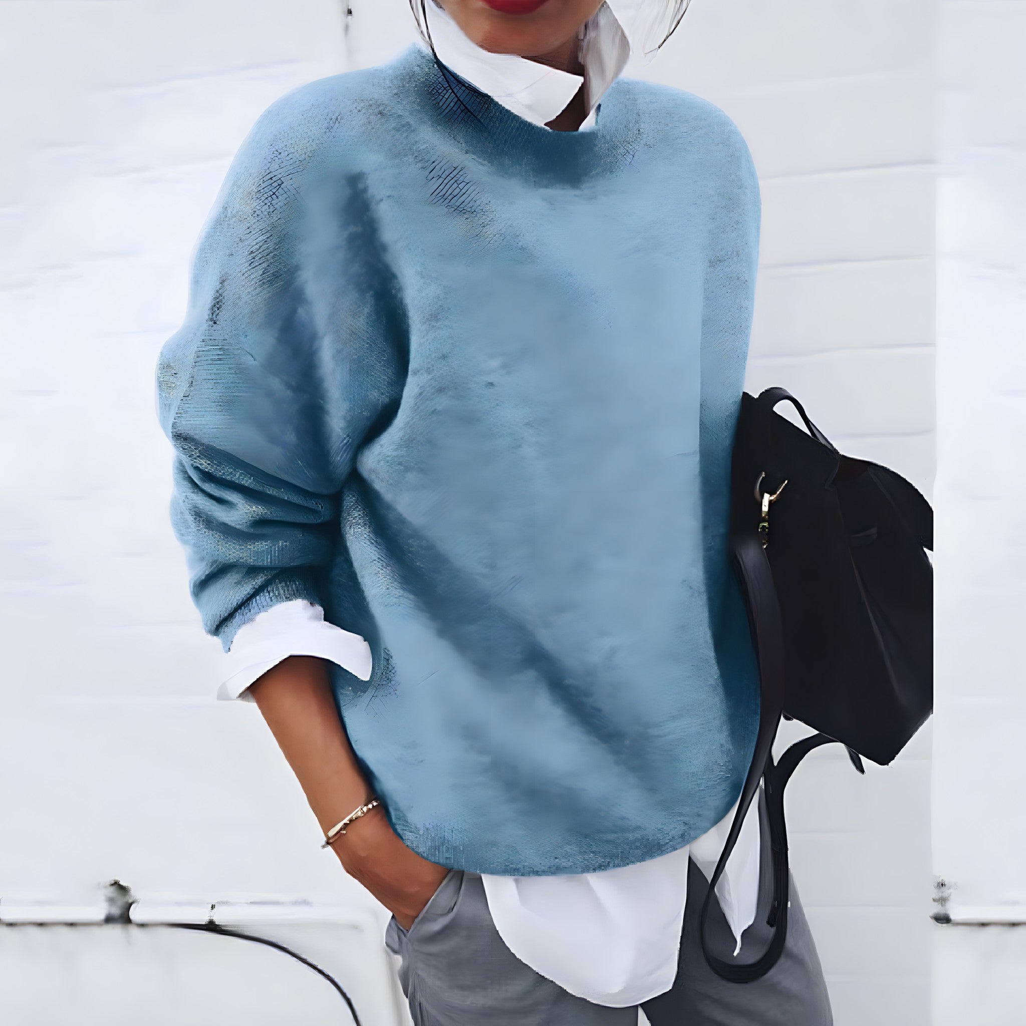 Christine | Elegant Cashmere Crewneck Sweater - Solfae