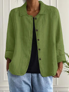 Danielle | Classic Button-Up Linen Jacket - Solfae