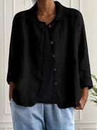 Danielle | Classic Button-Up Linen Jacket - Solfae