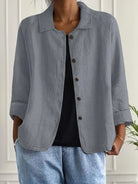 Danielle | Classic Button-Up Linen Jacket - Solfae