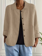Danielle | Classic Button-Up Linen Jacket - Solfae