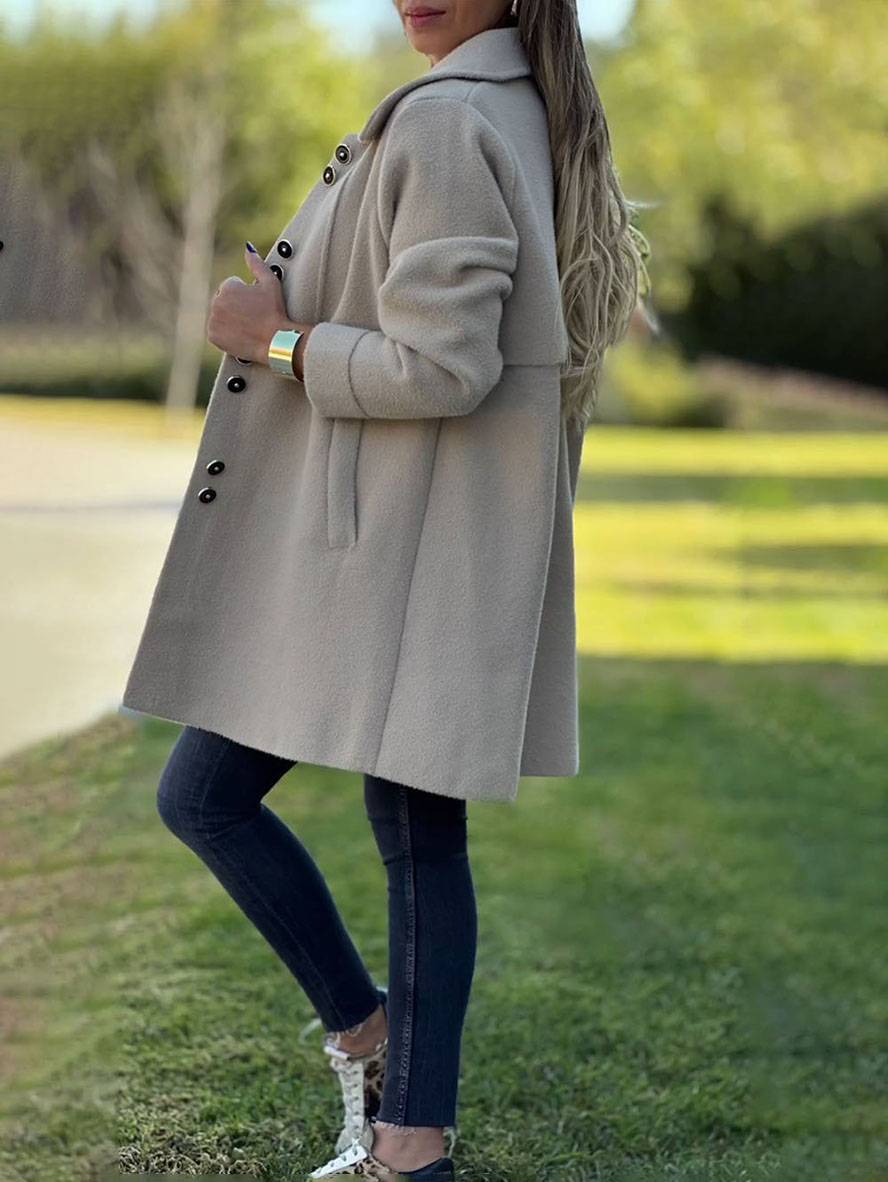 Danielle | Elegant Button-Front Wool Coat - Solfae