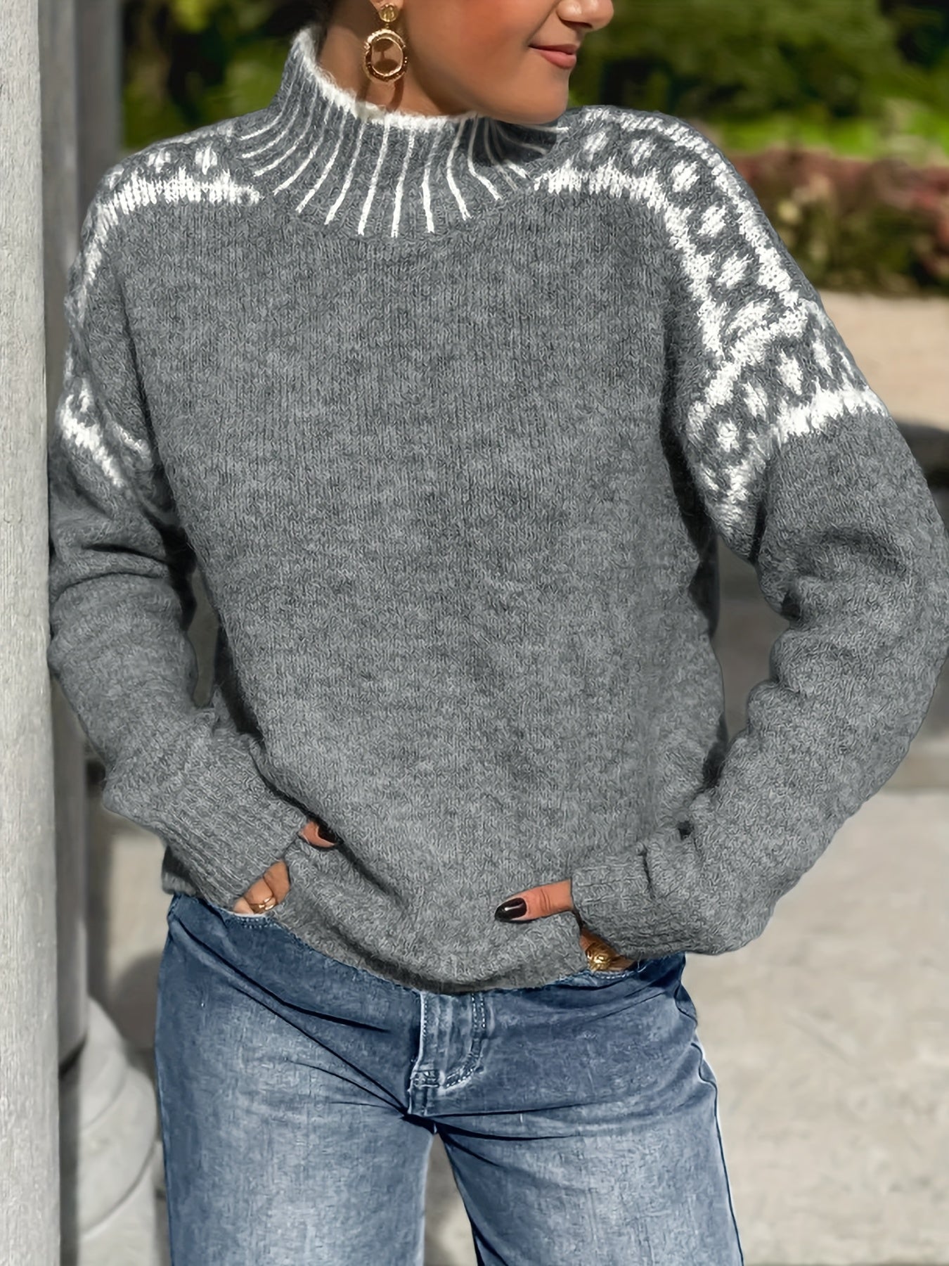 Danielle | Elegant Fair Isle Sweater - Solfae