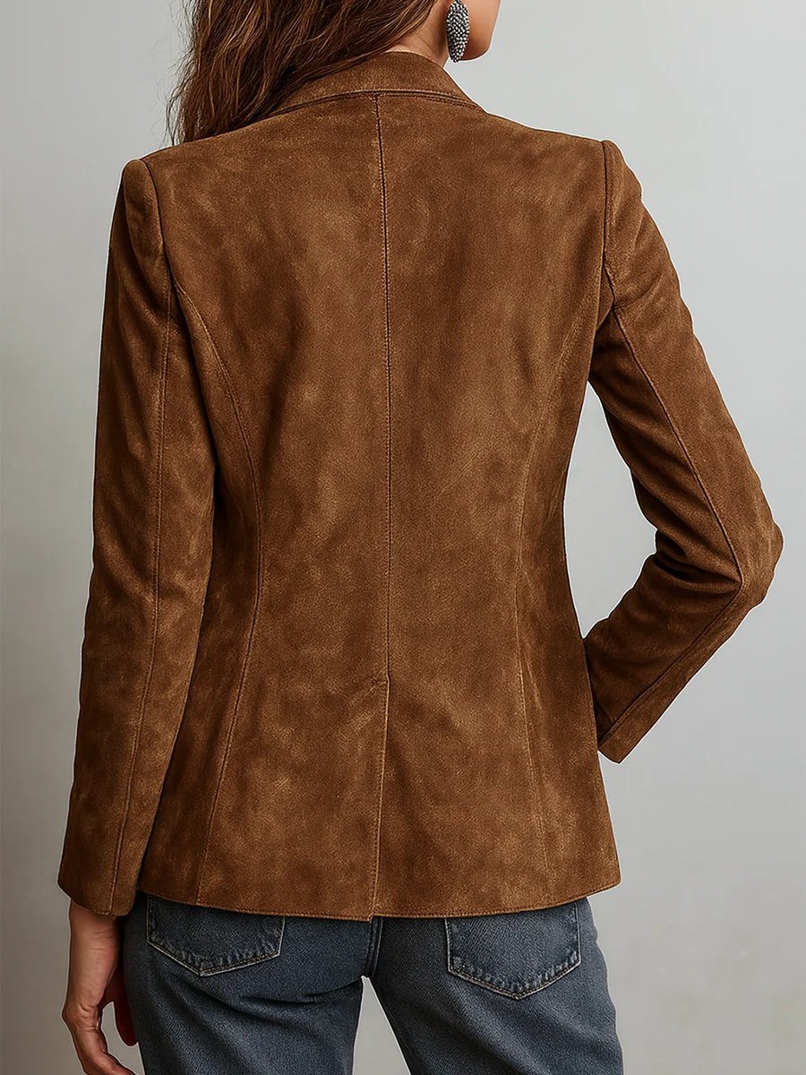 Danielle | Elegant Faux Suede Blazer - Solfae