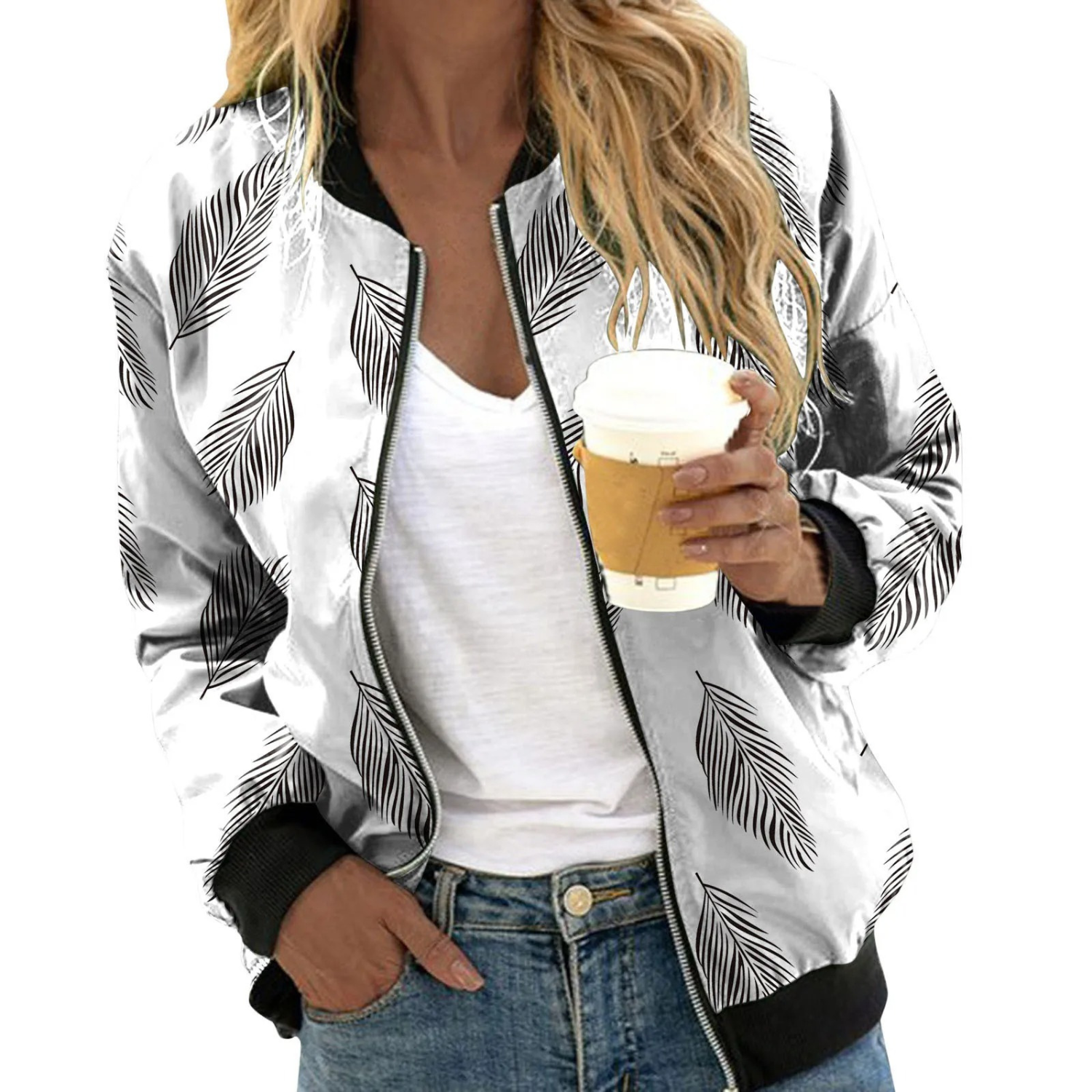 Danielle | Elegant Floral Bomber Jacket - Solfae