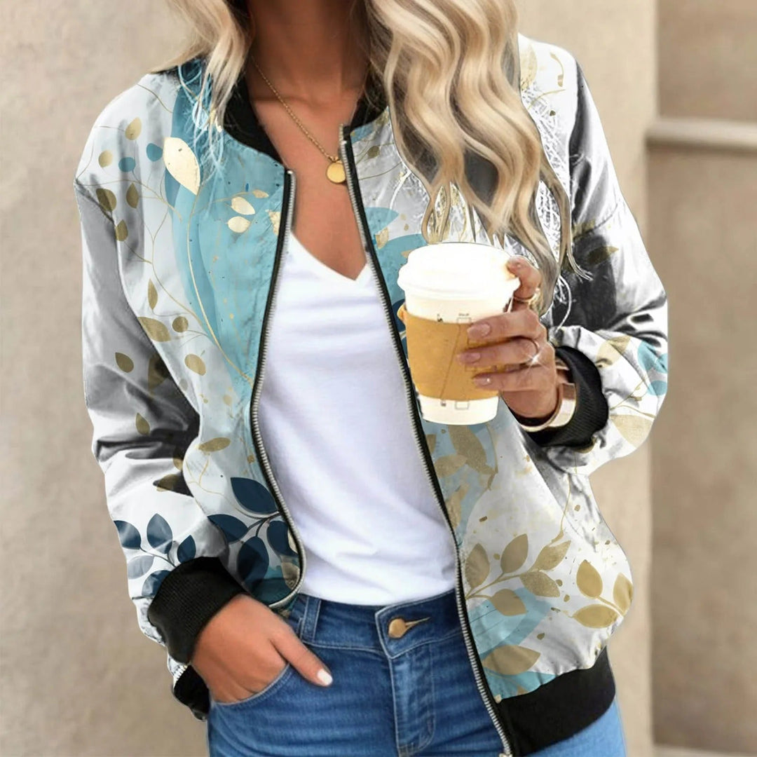 Danielle | Elegant Floral Bomber Jacket - Solfae