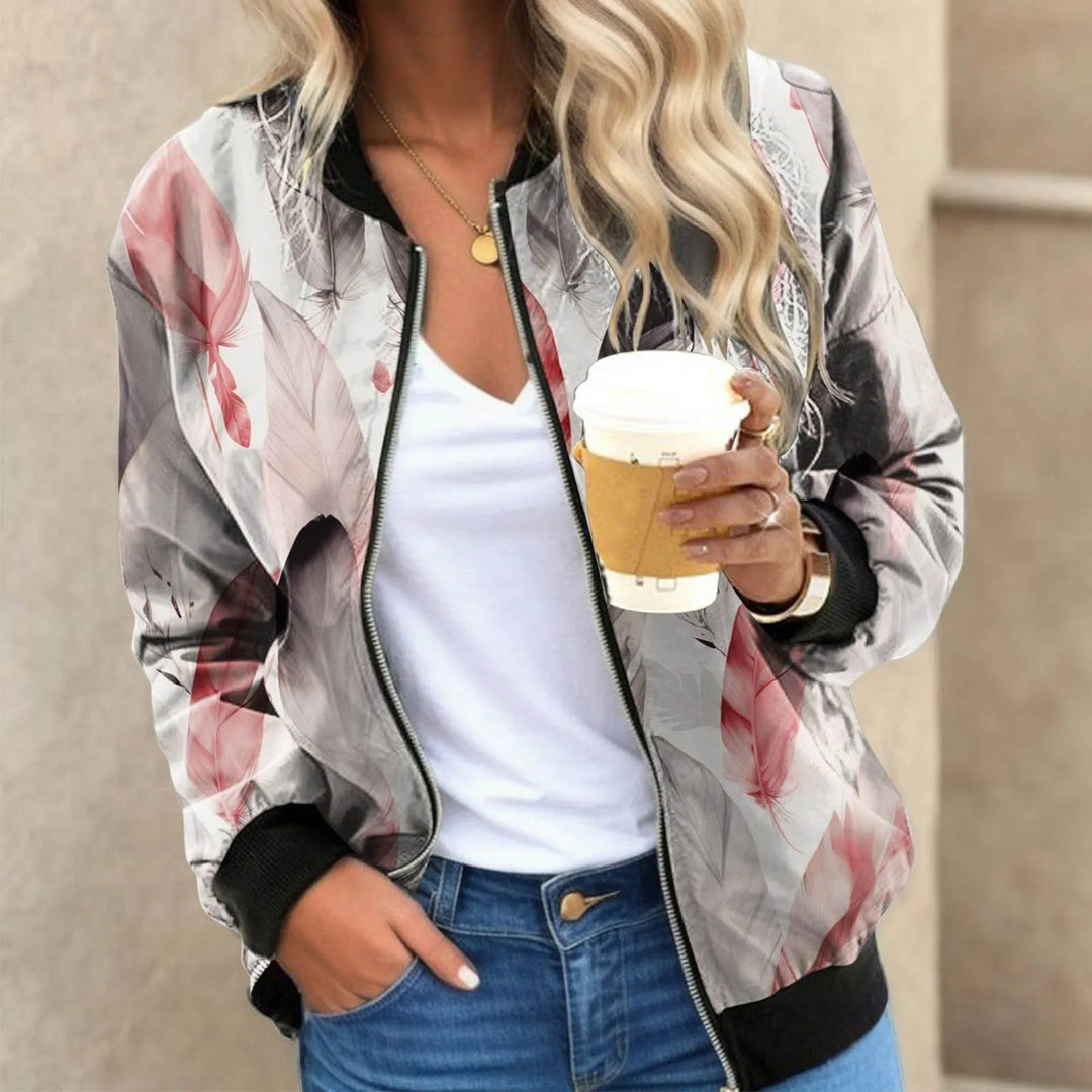 Danielle | Elegant Floral Bomber Jacket - Solfae