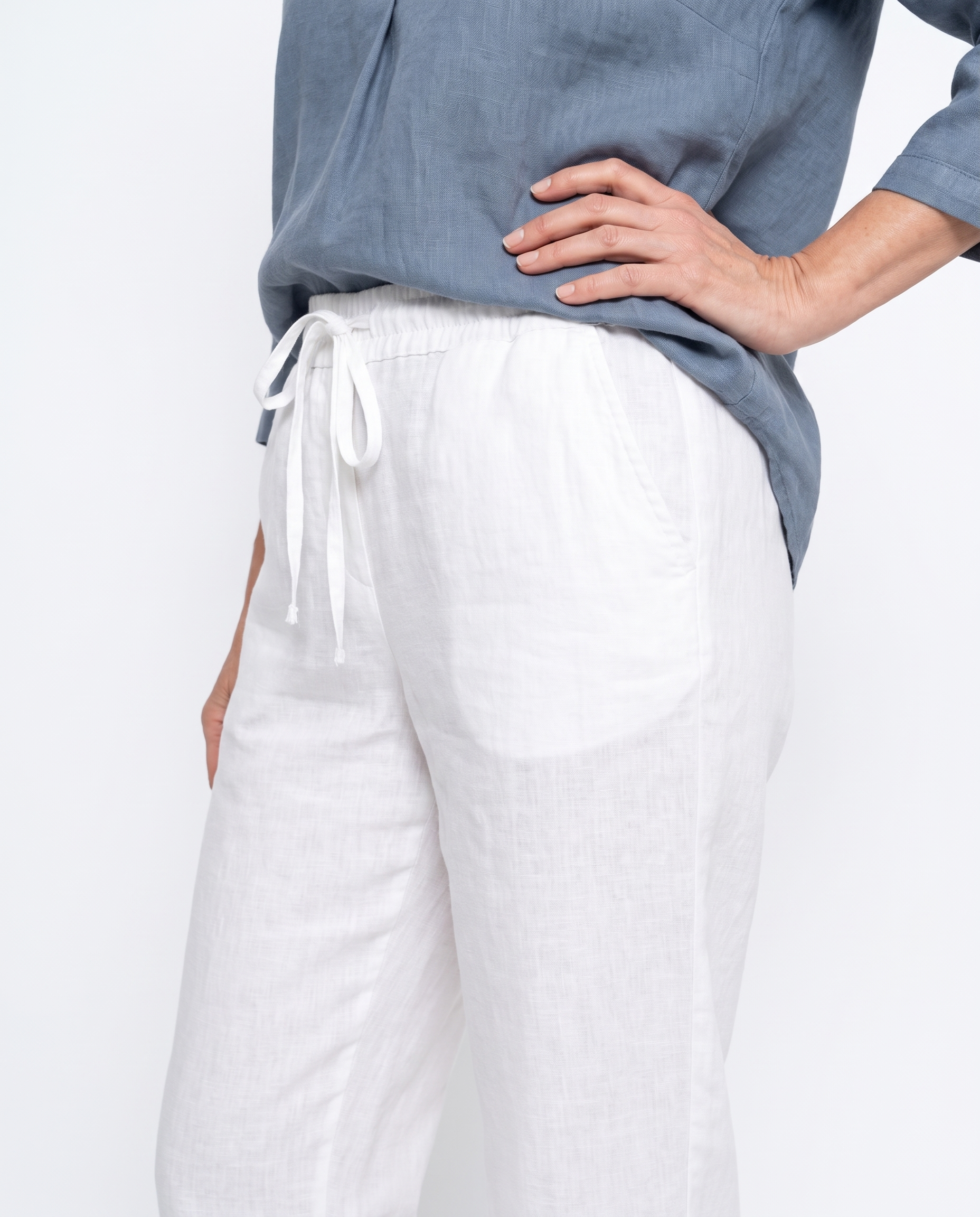 Danielle | Elegant Linen Drawstring Pants - Solfae