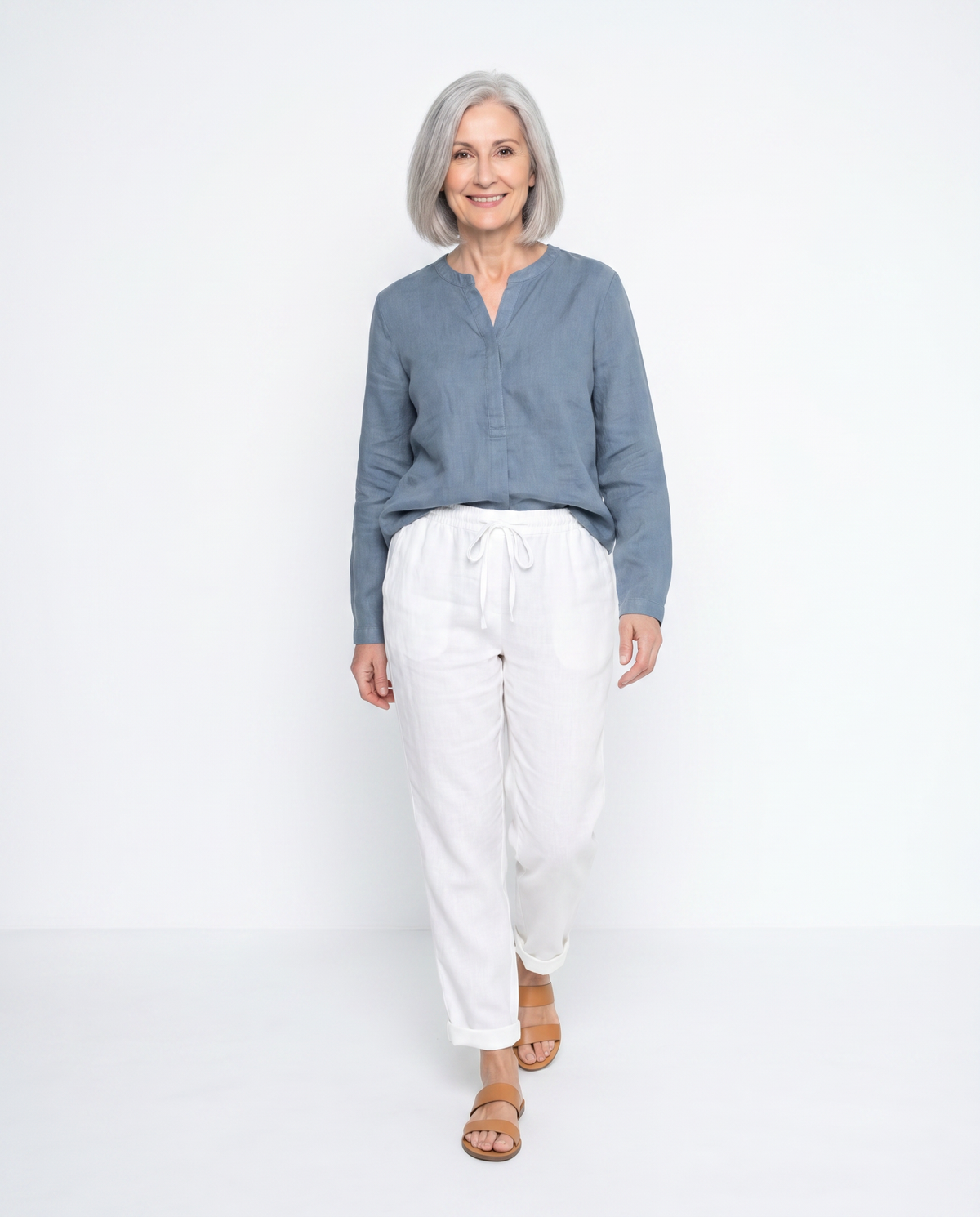 Danielle | Elegant Linen Drawstring Pants - Solfae