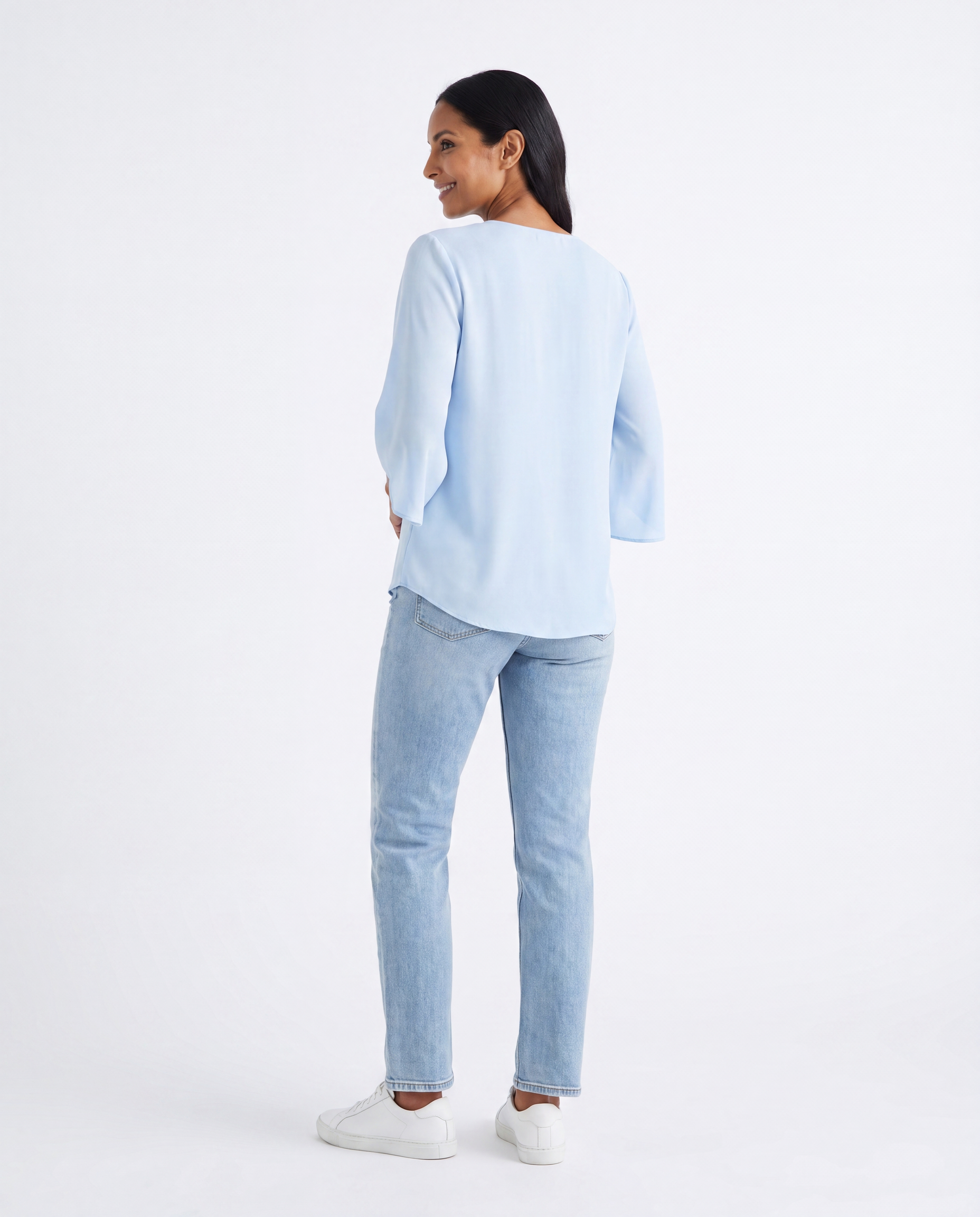 Danielle | Elegant V-Neck Split-Sleeve Blouse - Solfae