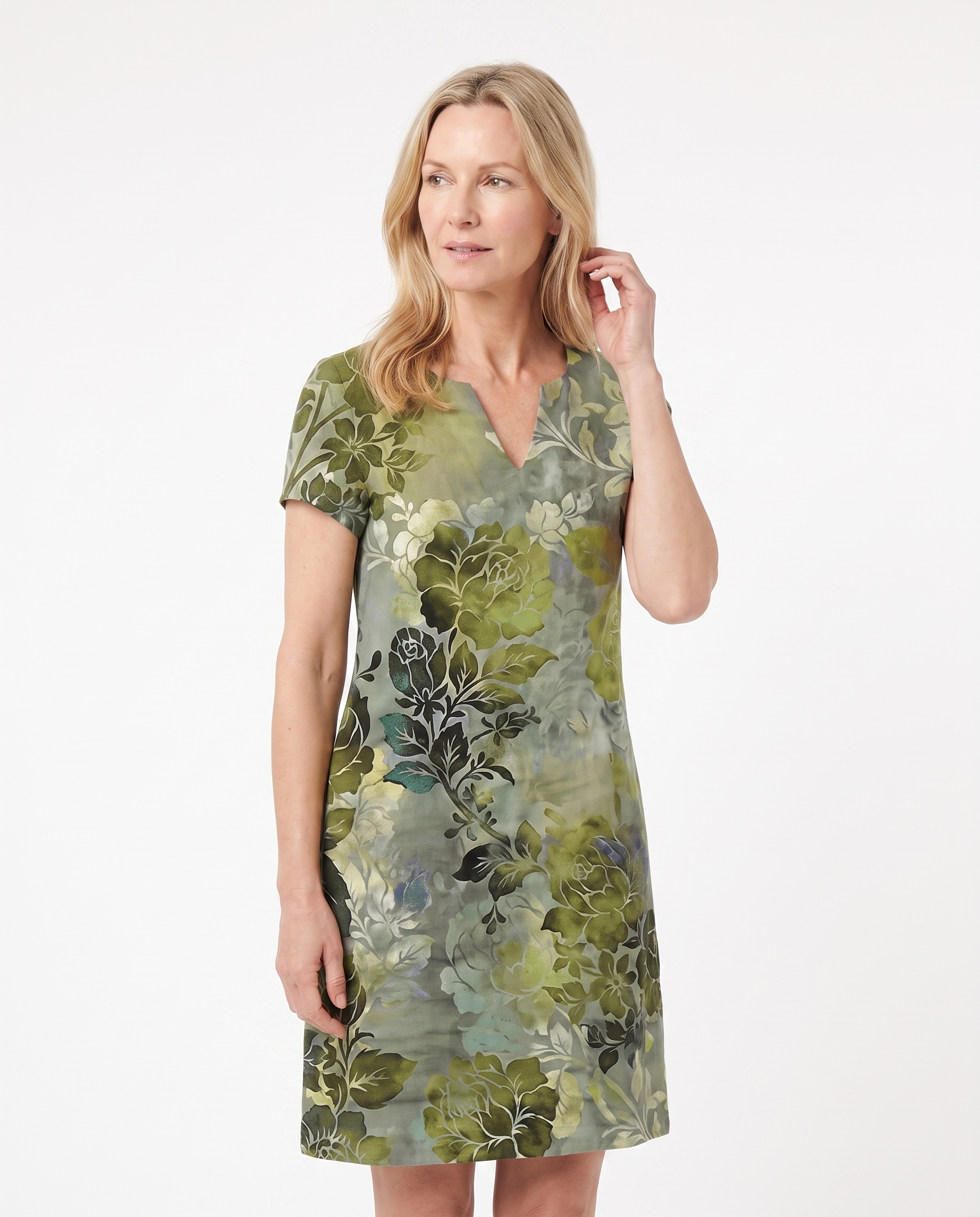 Danielle | Feminine Notch-Neck Midi Dress - Solfae