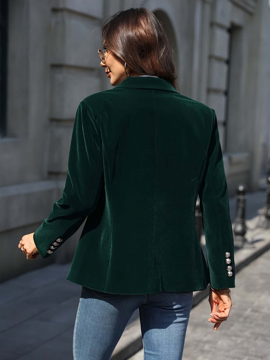 Elizabeth | Elegant Velvet Single-Breasted Blazer - Solfae