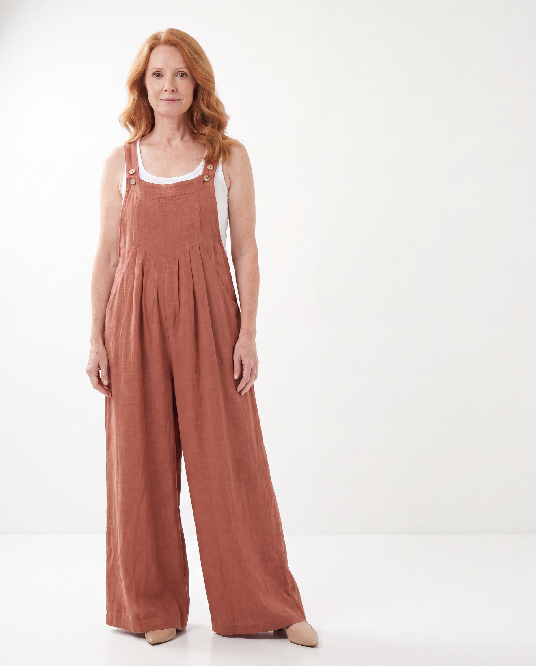 Emily | Elegant Linen Wide-Leg Jumpsuit - Solfae