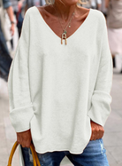 Emily | Elegant Oversized V-Neck Sweater - Solfae