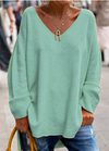 Emily | Elegant Oversized V-Neck Sweater - Solfae