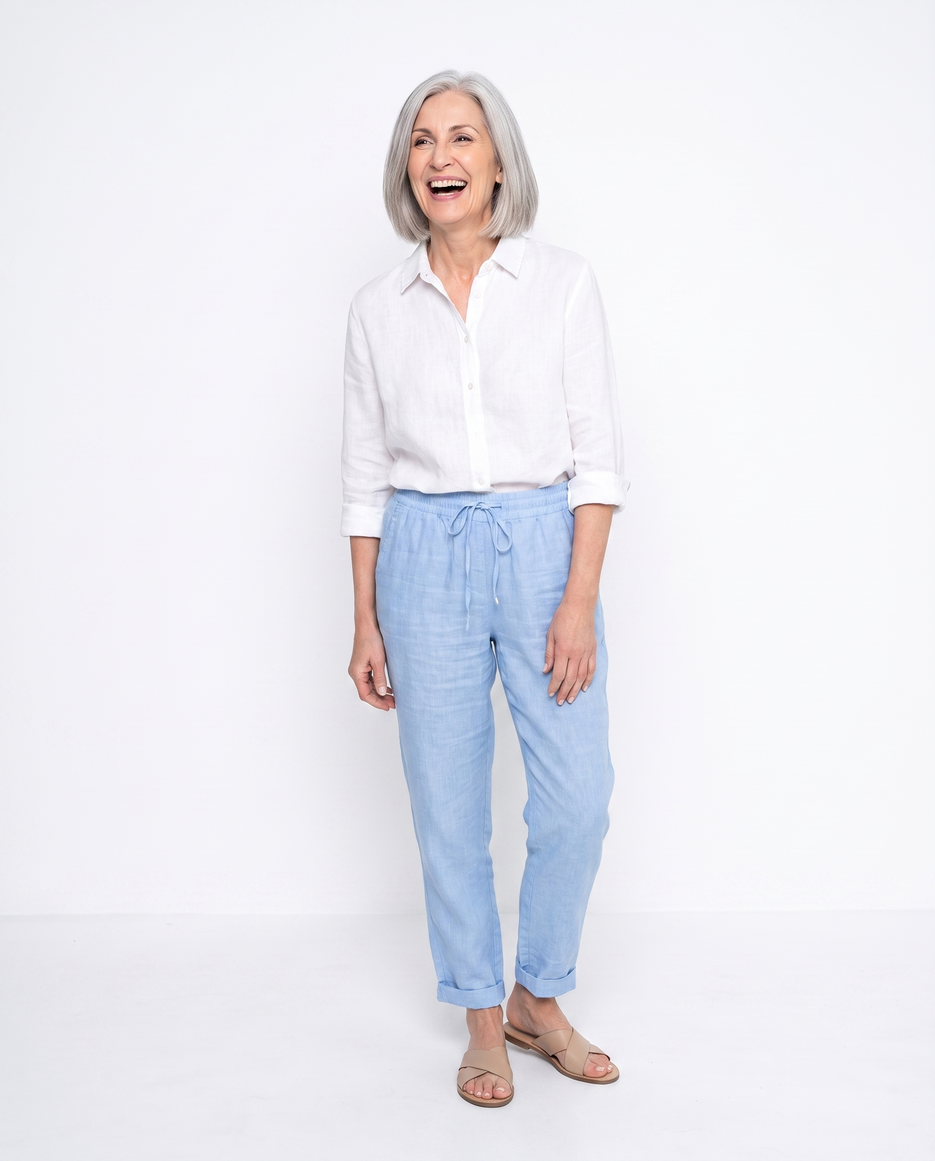 Emily | Relaxed Linen Drawstring Pants - Solfae