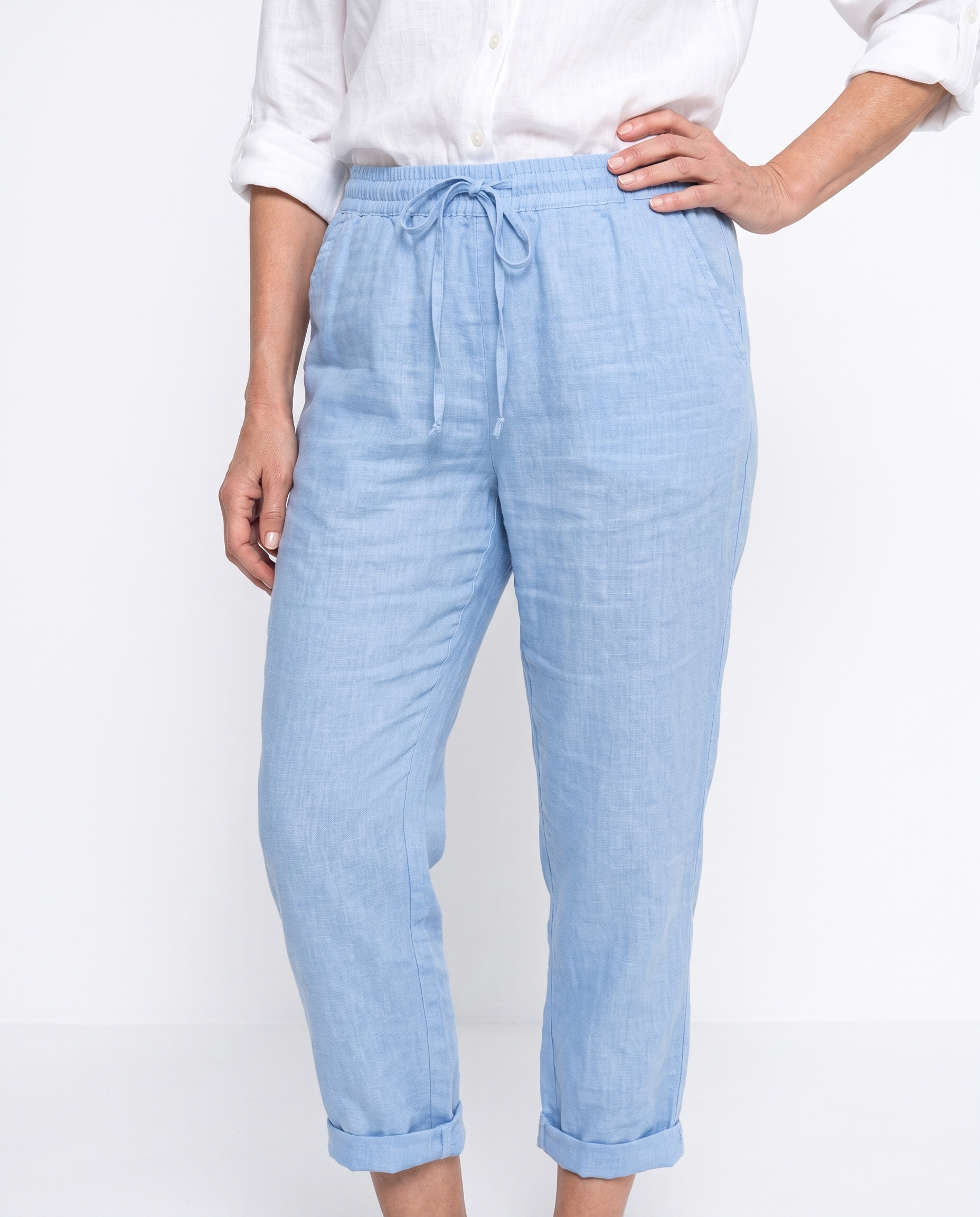 Emily | Relaxed Linen Drawstring Pants - Solfae