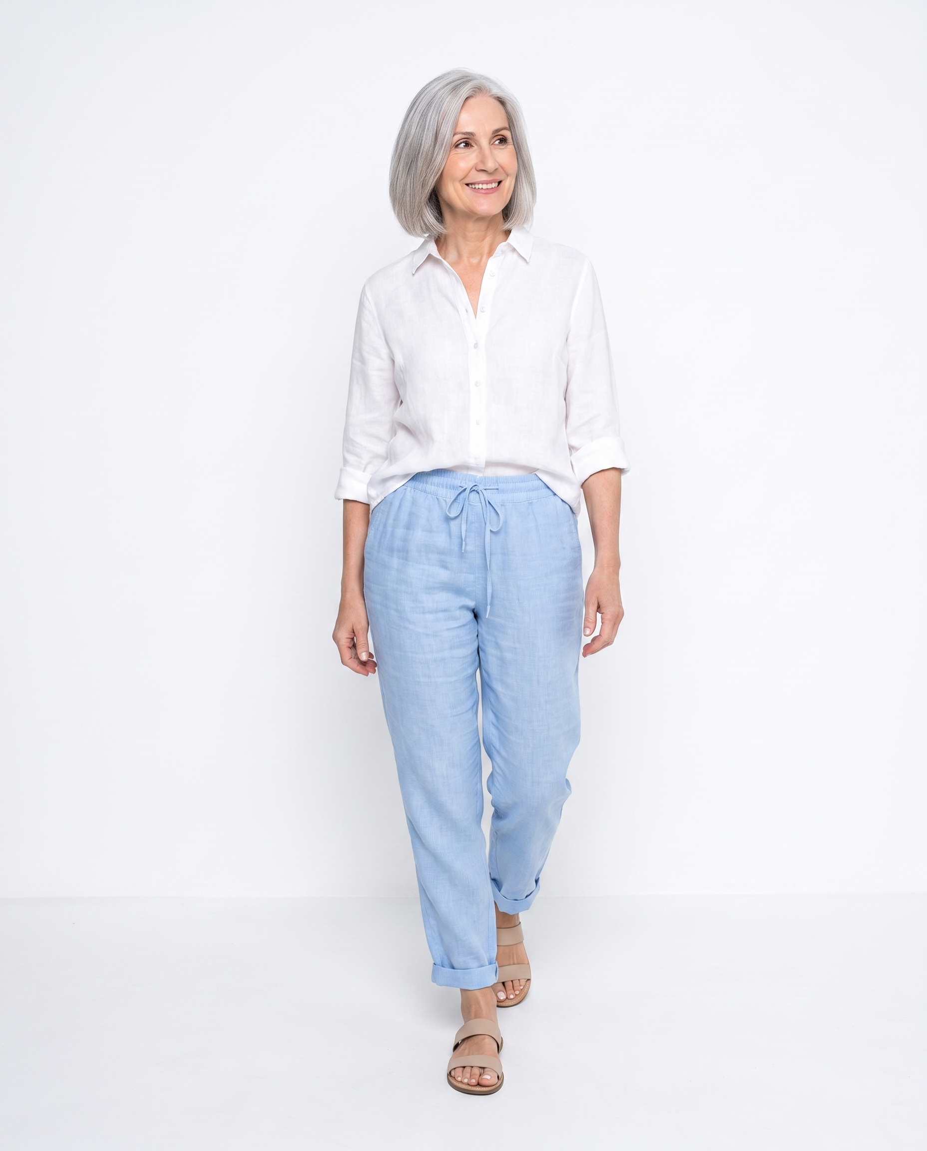 Emily | Relaxed Linen Drawstring Pants - Solfae