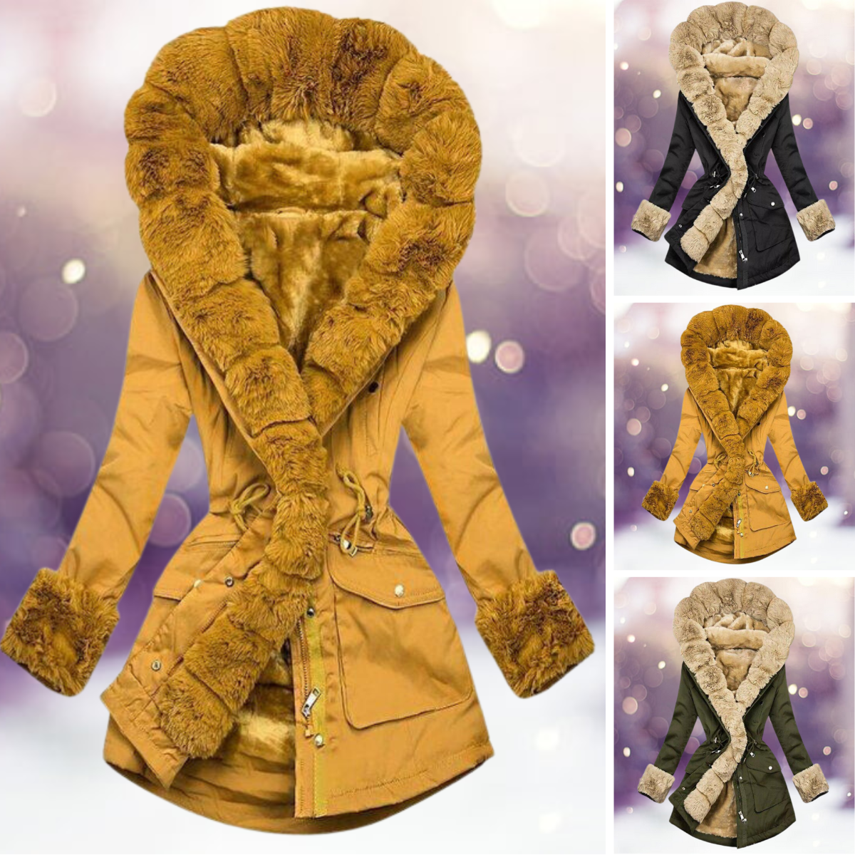 Heather | Cozy Hooded Parka Coat - Solfae