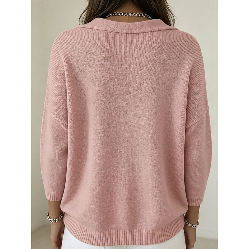 Heather | Elegant Cowl-Neck Knit Sweater - Solfae