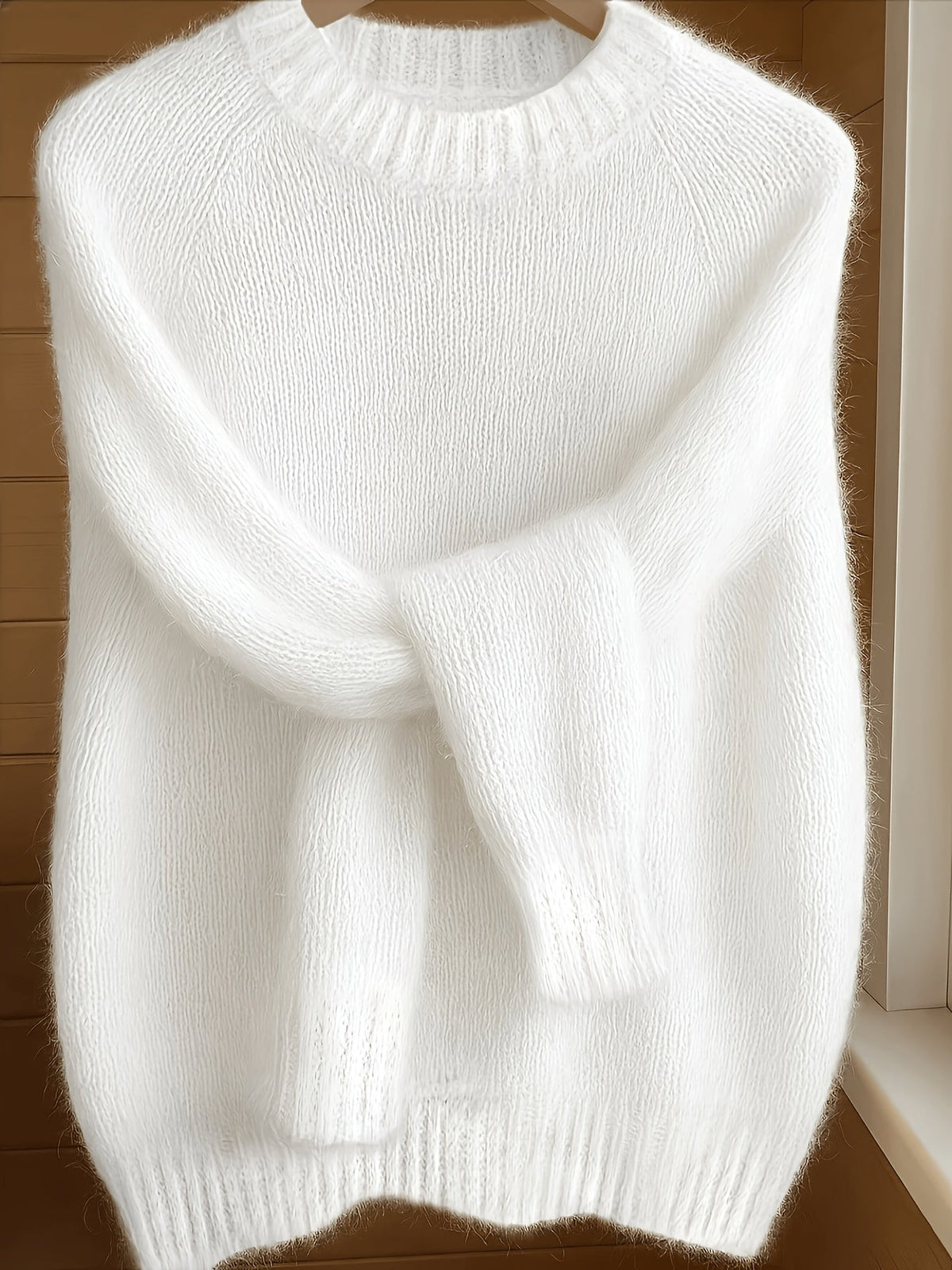 Heather | Elegant Fuzzy Knit Sweater - Solfae