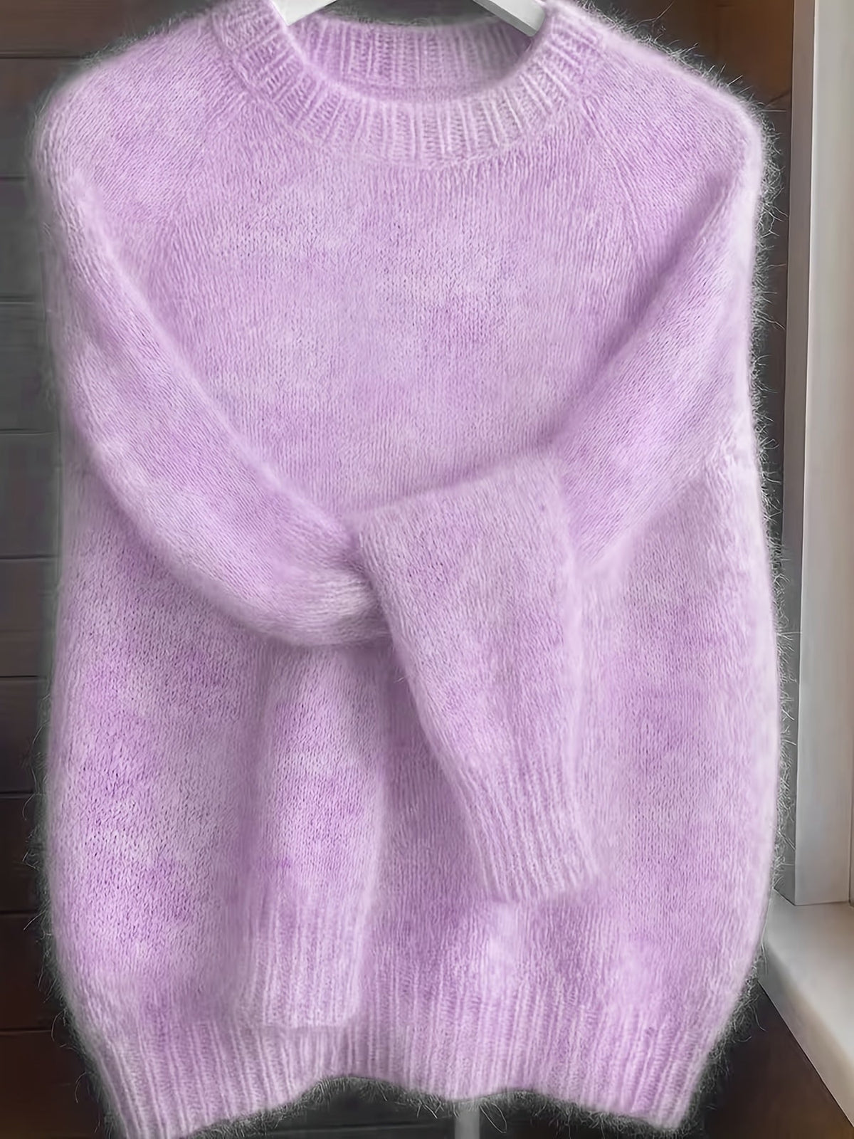 Heather | Elegant Fuzzy Knit Sweater - Solfae