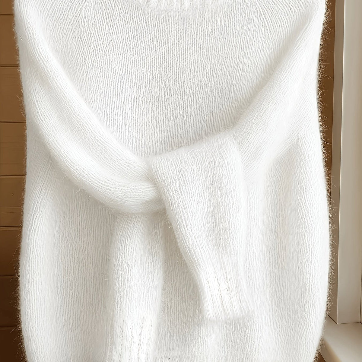 Heather | Elegant Fuzzy Knit Sweater - Solfae